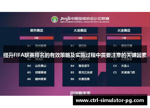 提升FIFA联赛排名的有效策略及实施过程中需要注意的关键因素